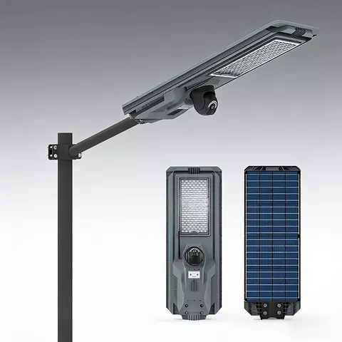 Kraftig 1200 W tilsvarende integrert solcellegatelys med 4G CCTV-kamera, MJ-SSTH1200C premiummodell, med 360&deg; rotasjon, MPPT hurtiglading og avanserte bevegelsesvarsler for kommersiell perimetersikkerhet - E-ABLE POWER