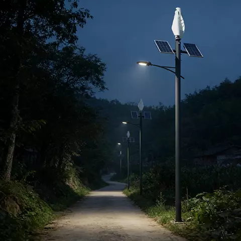 Vertical Wind Solar Hybrid LED-gadelys - Kina producent | E-Able Power